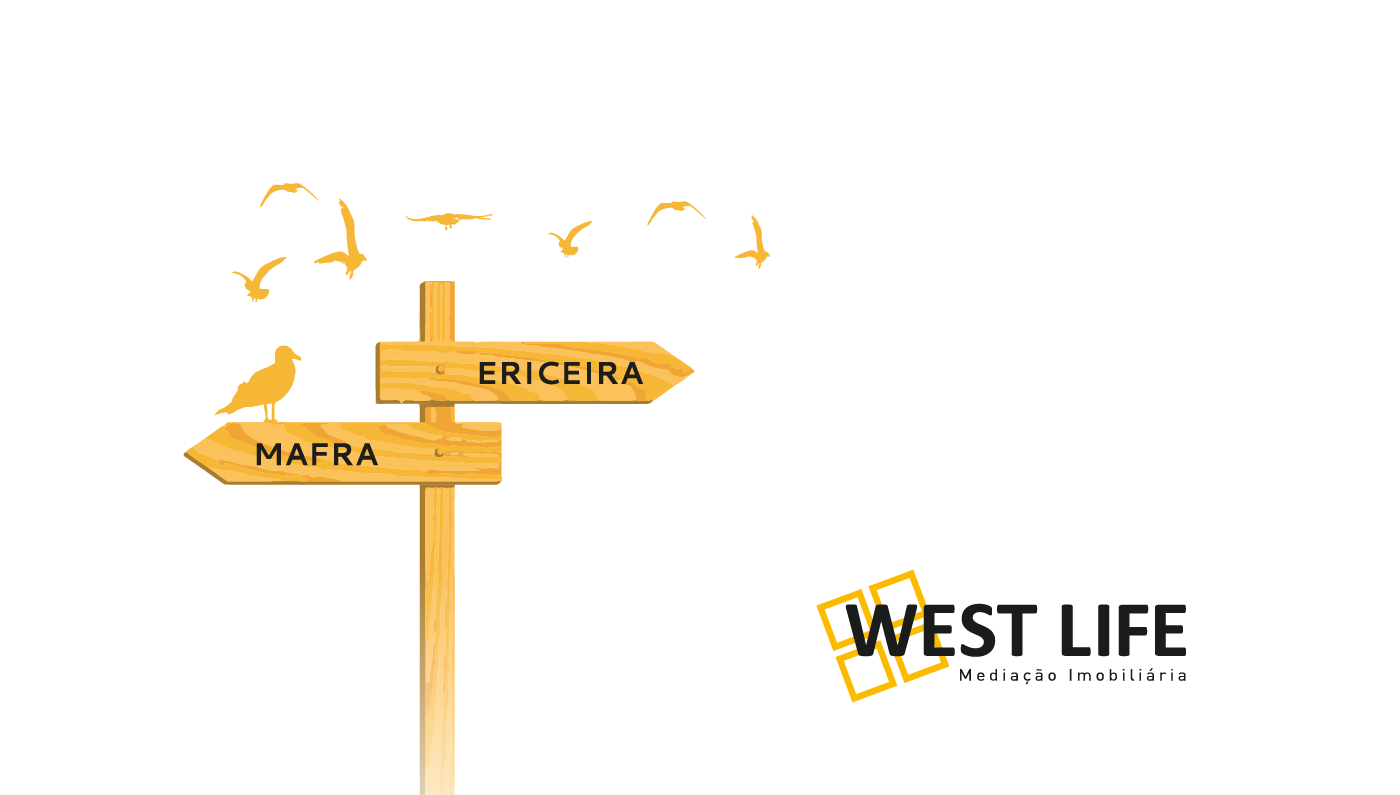 real estate billboard Outdoor flyer Ericeira vector advertise imobiliária west life