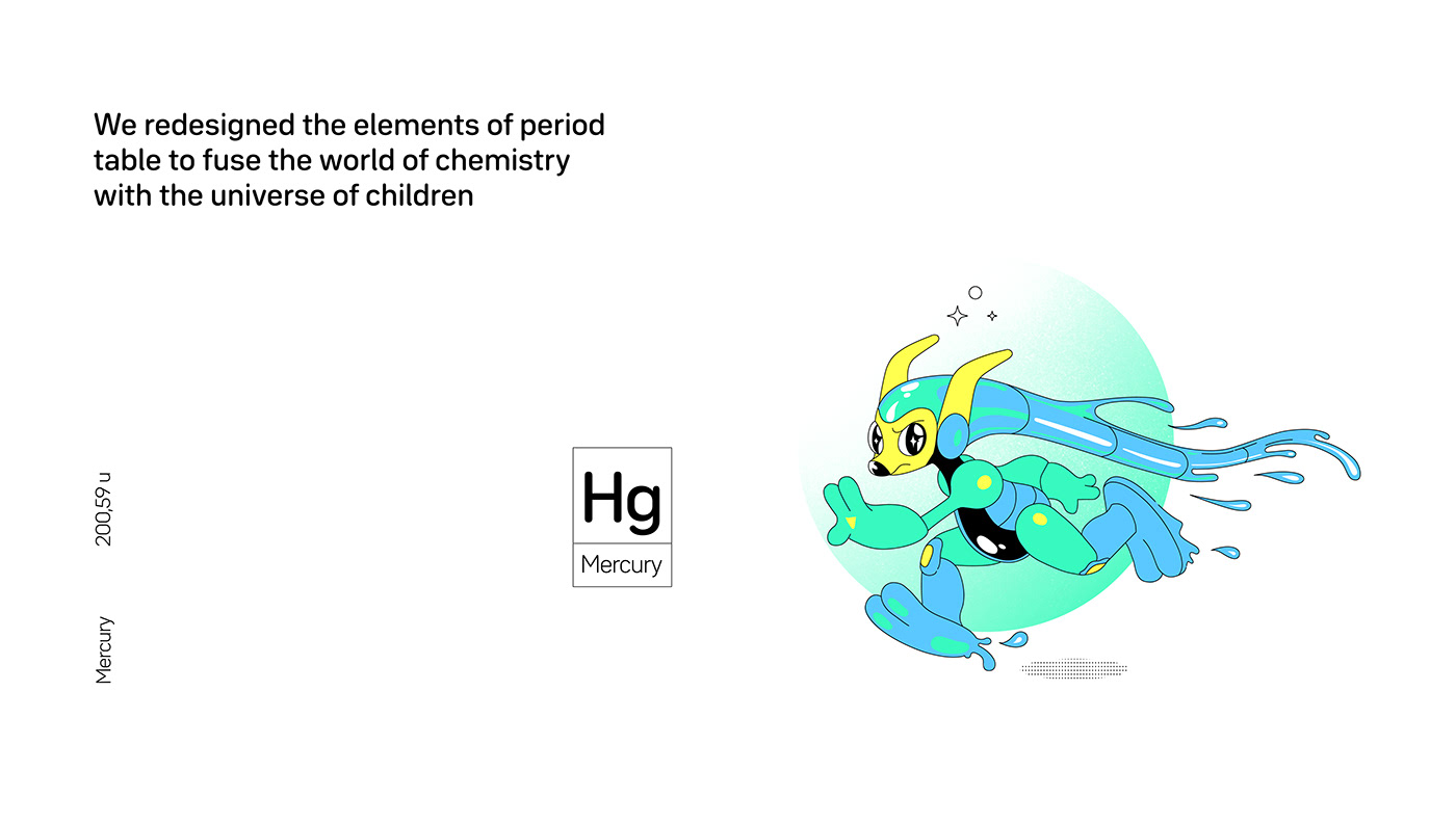 Character design  chemistry ILLUSTRATION  kids periodic table animation  art direction  branding  design