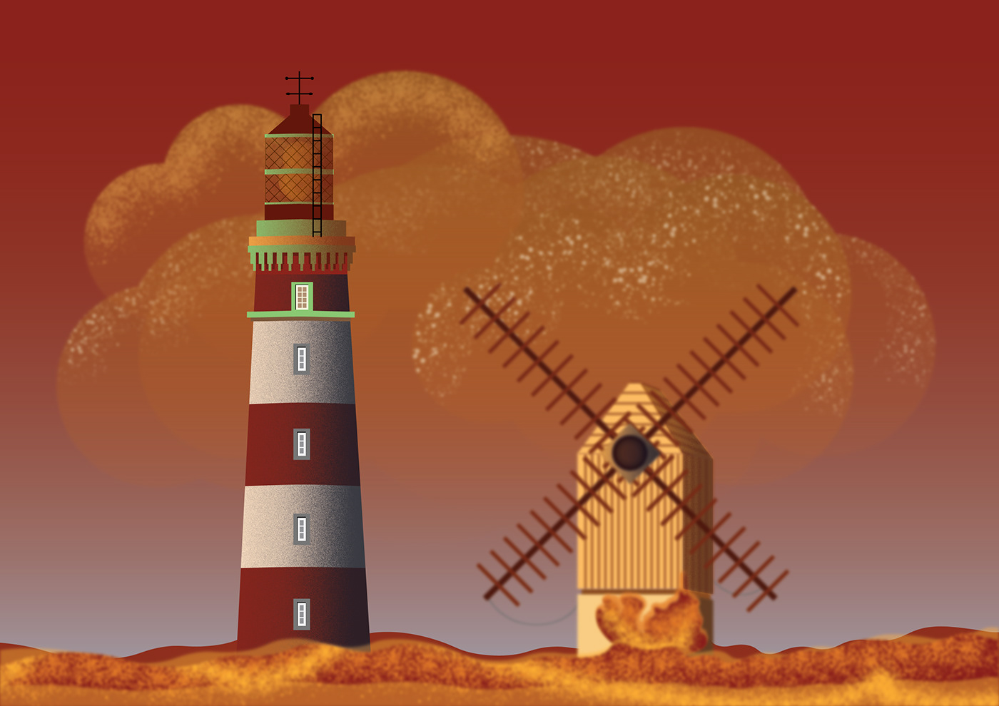 france lighthouse vector adobe illustrator sea Ocean architecture art