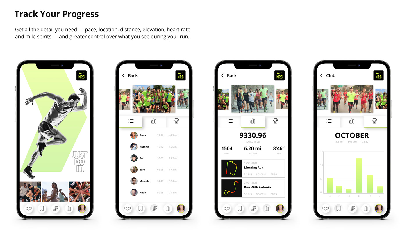 app redesign concept homepage landing Nike Nike Run Club NRC online store run sport