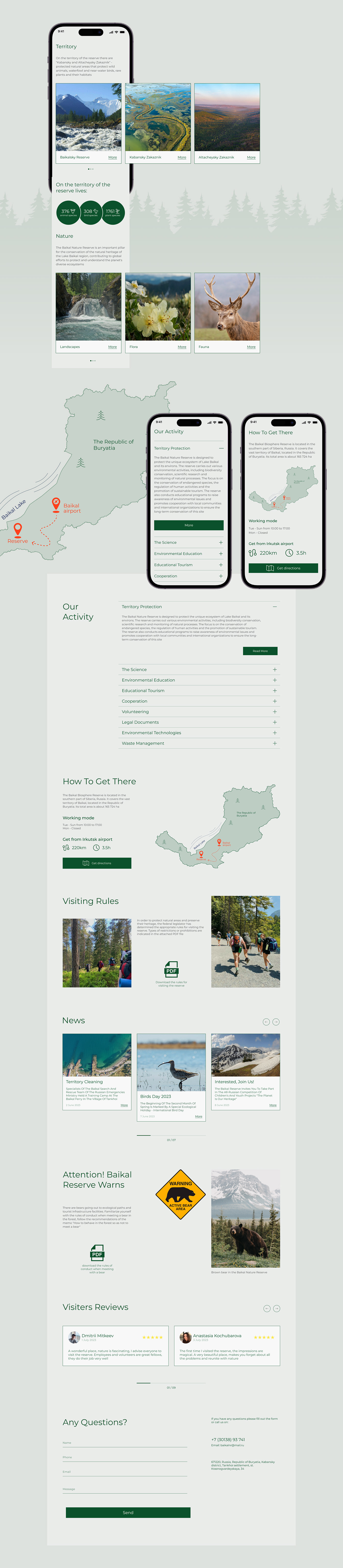Travel Nature Landscape reserve Hike UI/UX Figma redesign Website