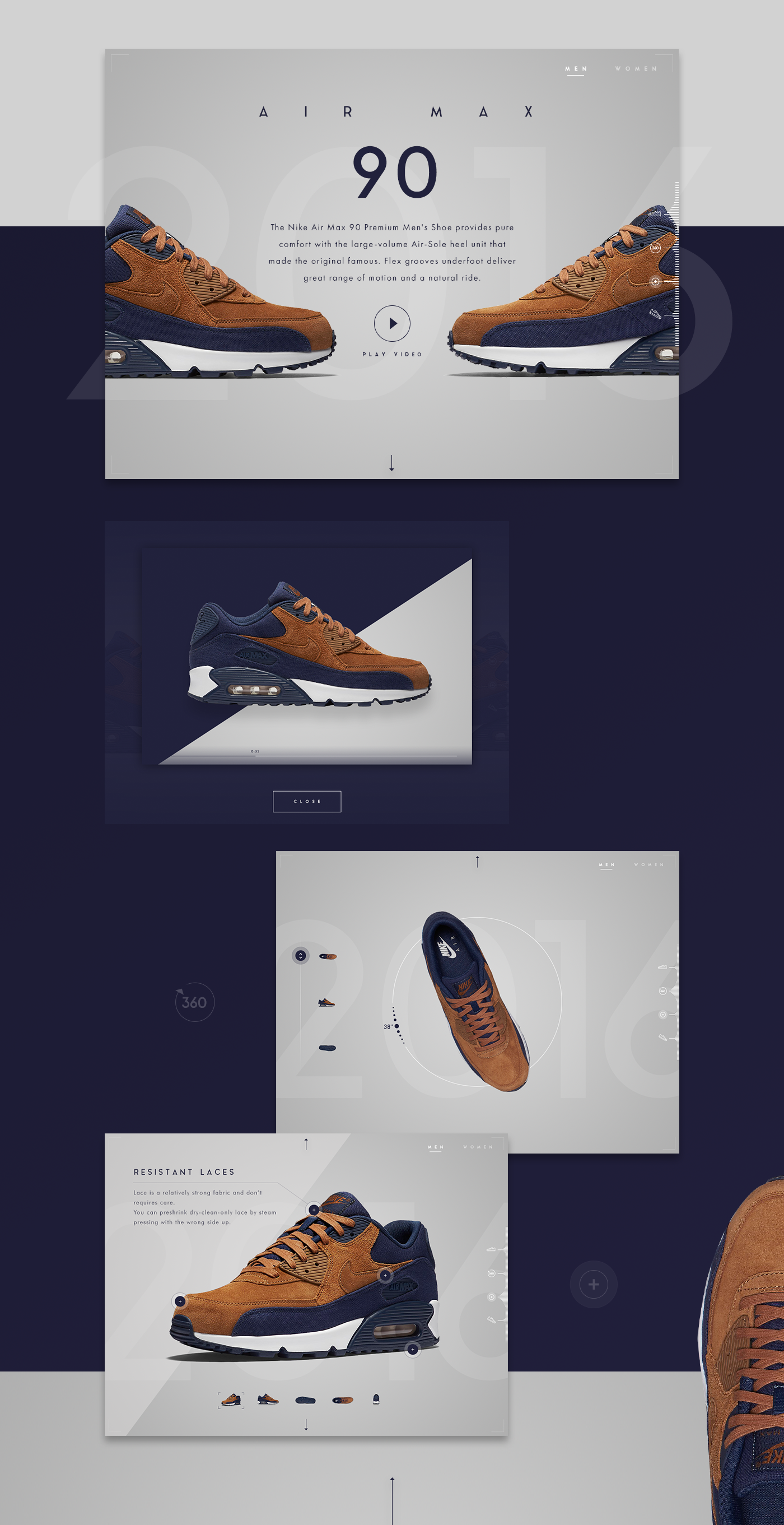 Nike air max tablet store shoes 3D map card sneakers interaction