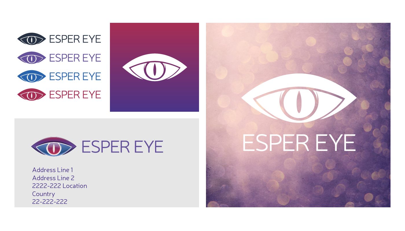 esper eye Logo Design game translation ILLUSTRATION  eye purple blue
