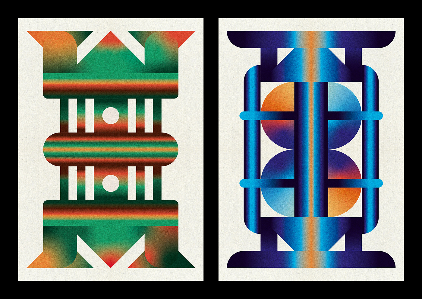 abstract Digital Art  geometric geometry gradient minimal modern poster symmetry Totem
