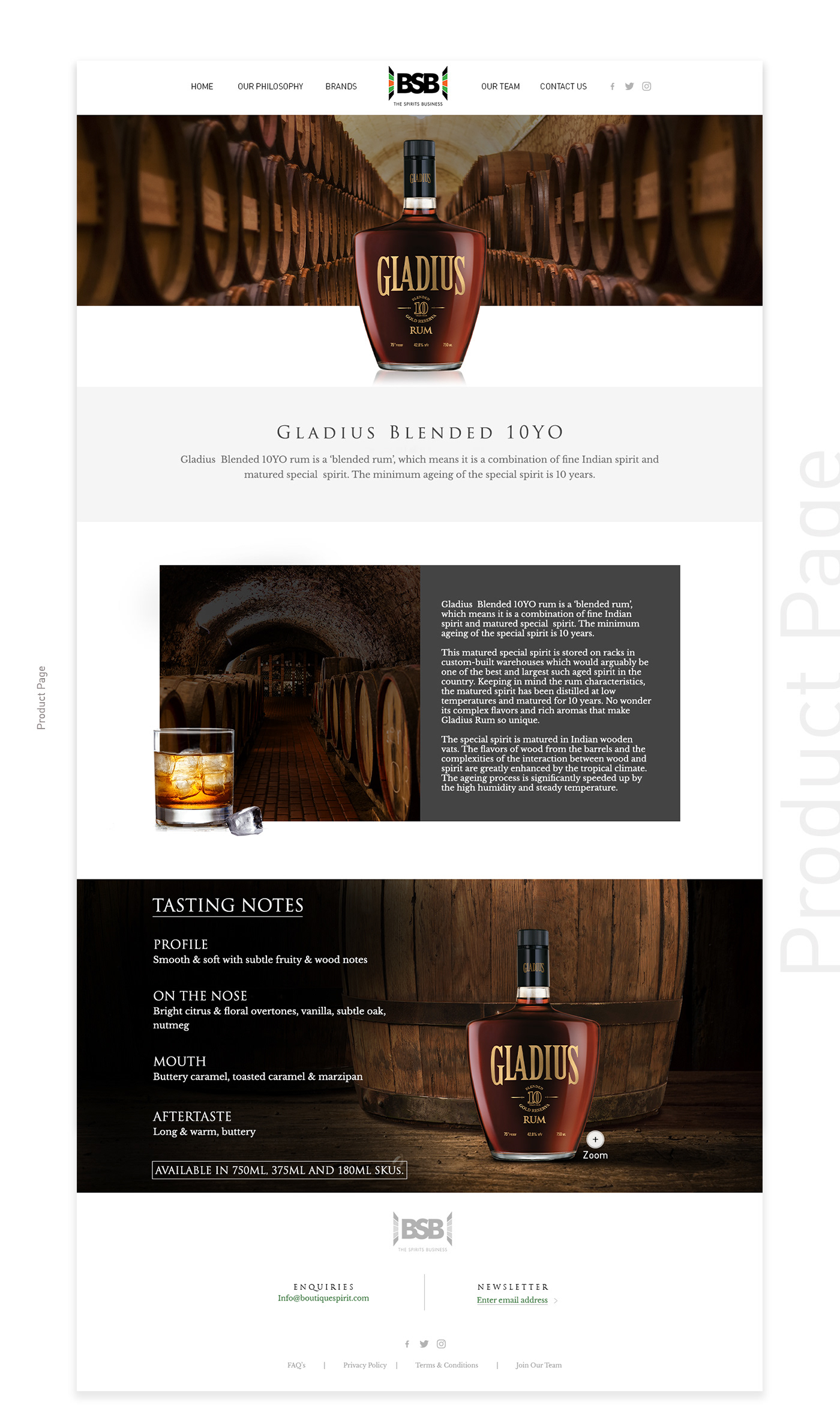 alcohol Brandy clean design idea product Rum UI/UX Website formdesign