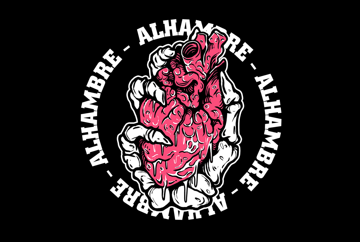 heart bones ILLUSTRATION  Hardcore band music alhambre explode gross Vomit