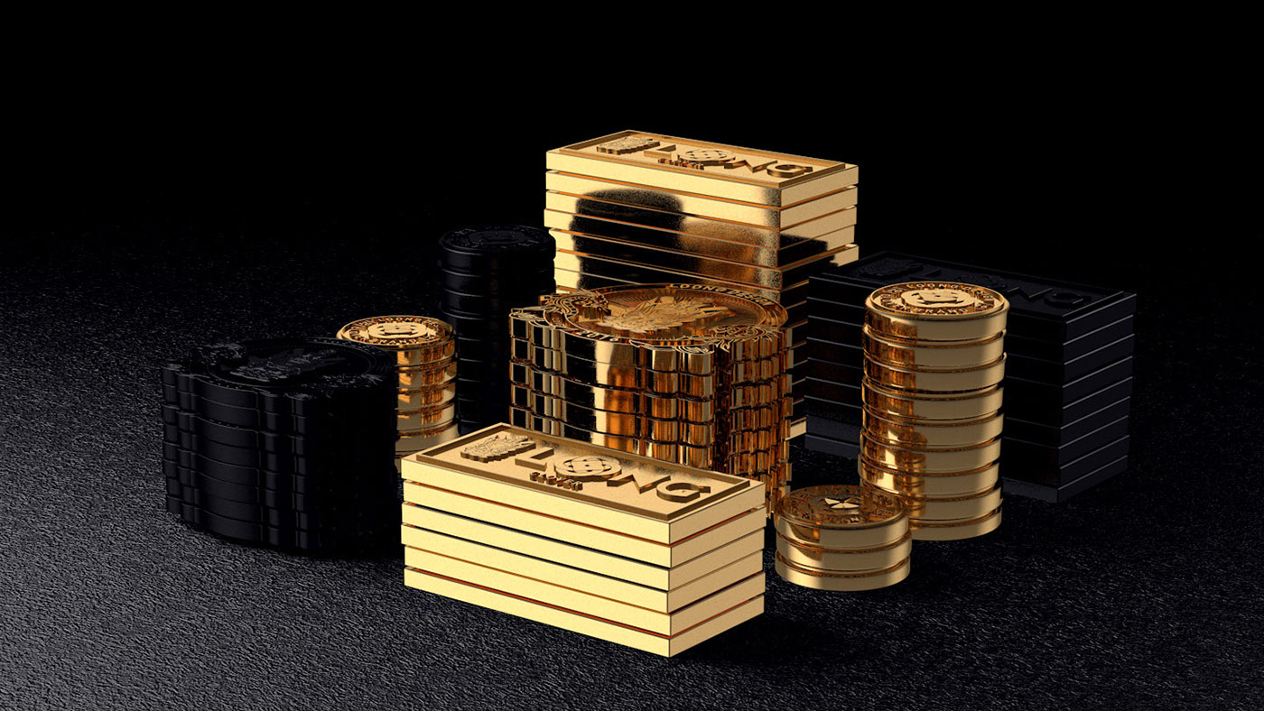 black gold Loong design branding  logo graphic design  art cinema 4d Packaging 3D