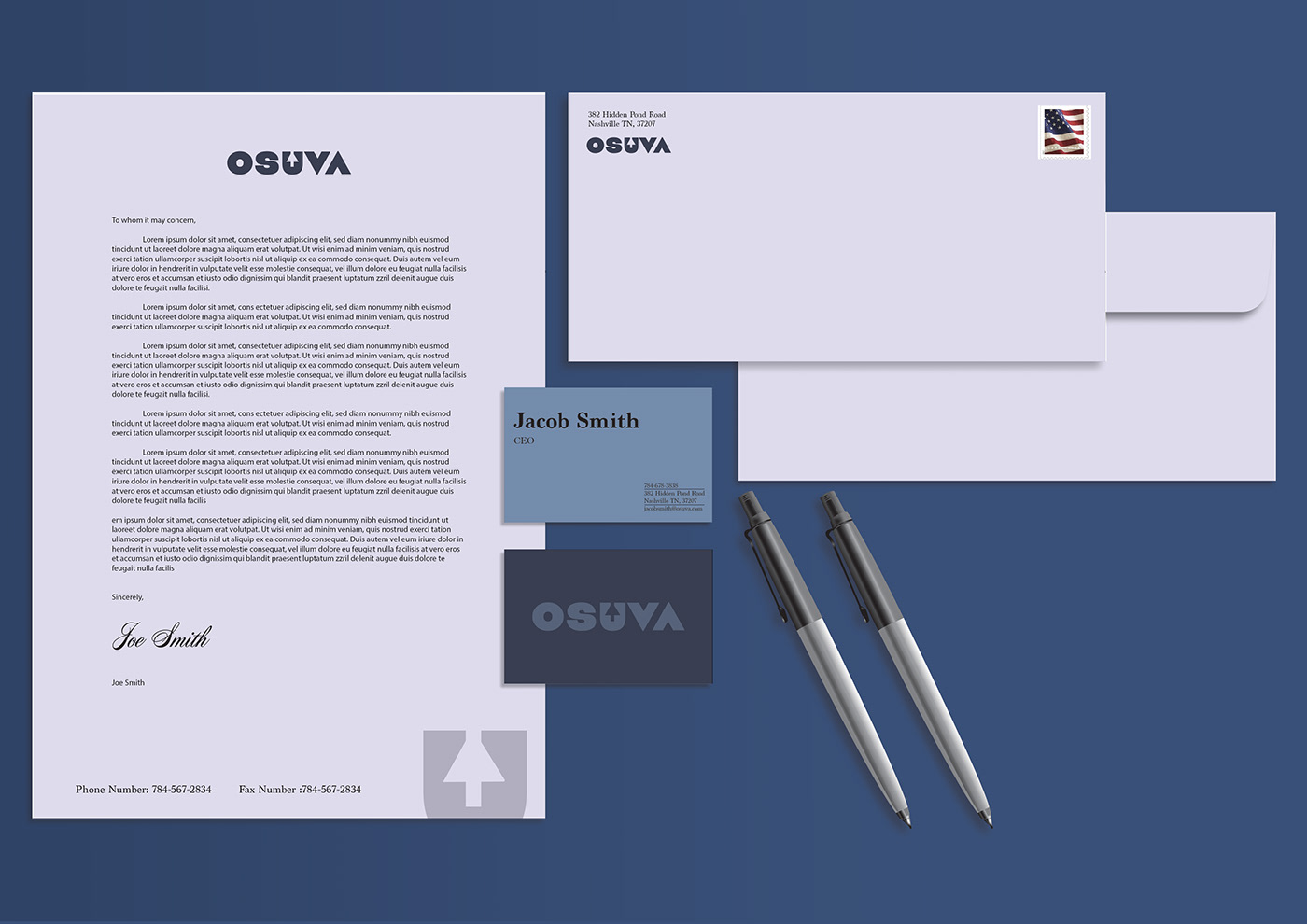 branding  Buisness letterhead Osuva rebranding