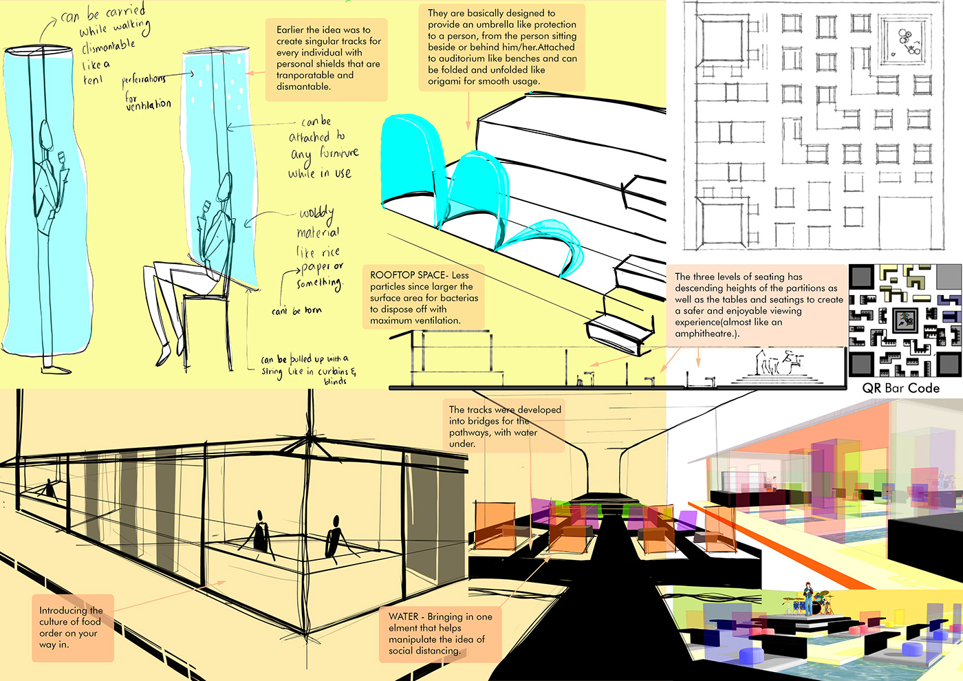 architecture conceptual design interior design  pandemic architecture post pandemic design Render visualization