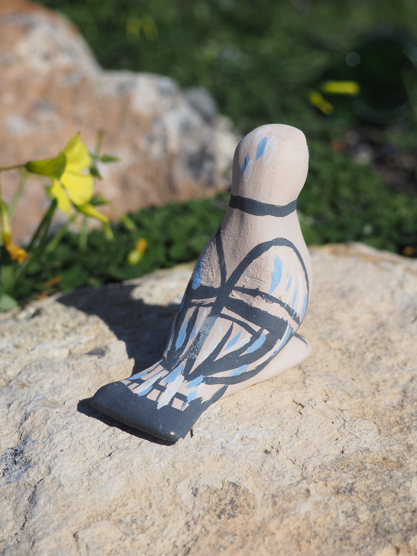 sculpture clay ceramics  handmade bird microsculpture handpainting