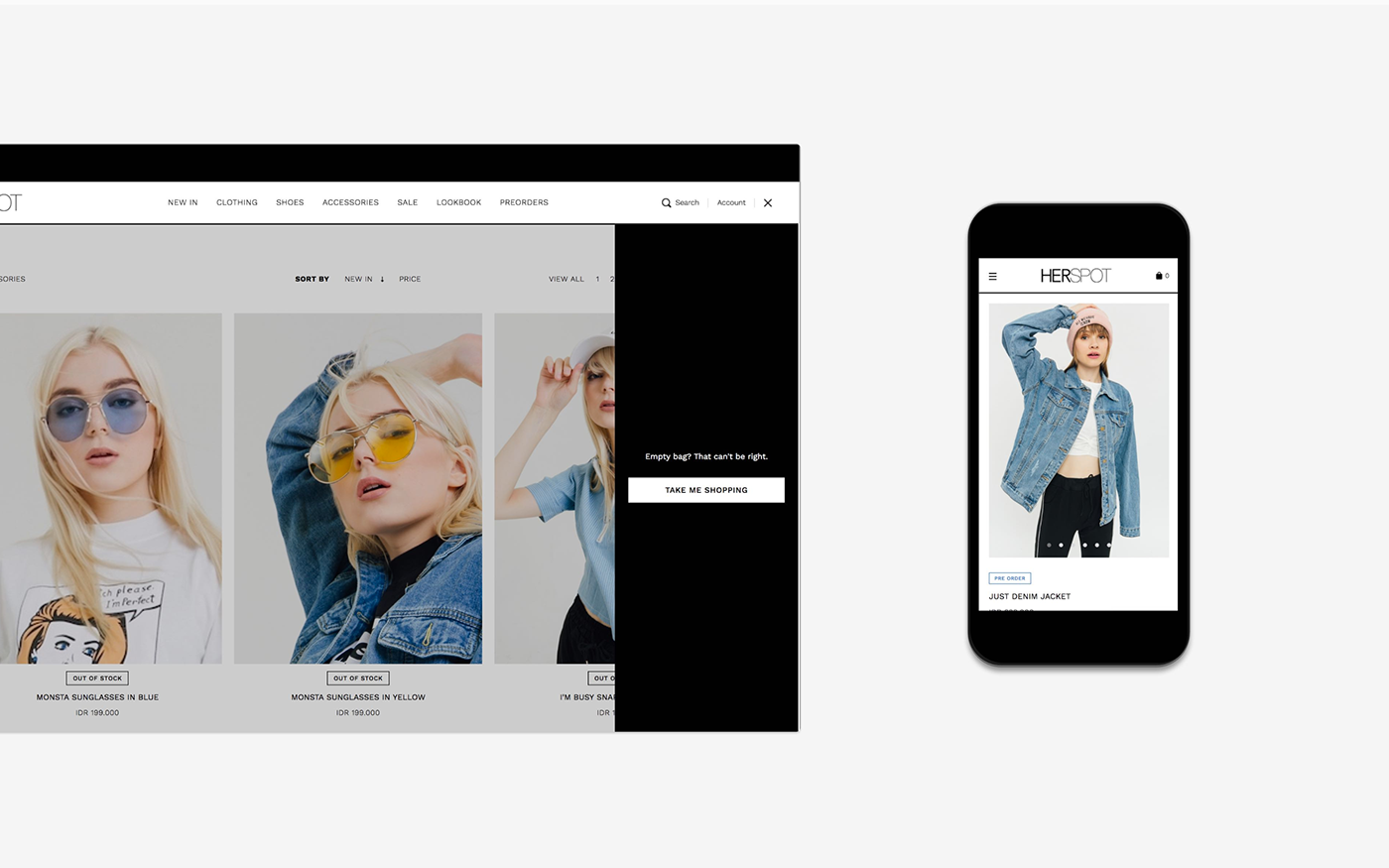 Fashion  Clothing Web Website Ecommerce store simple clean minimal monochrome