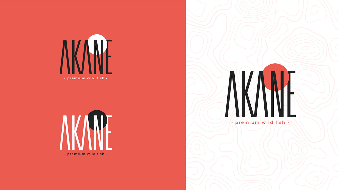 Akane brand branding  fish Logo Design Packaging salmon seafood trout visual identity