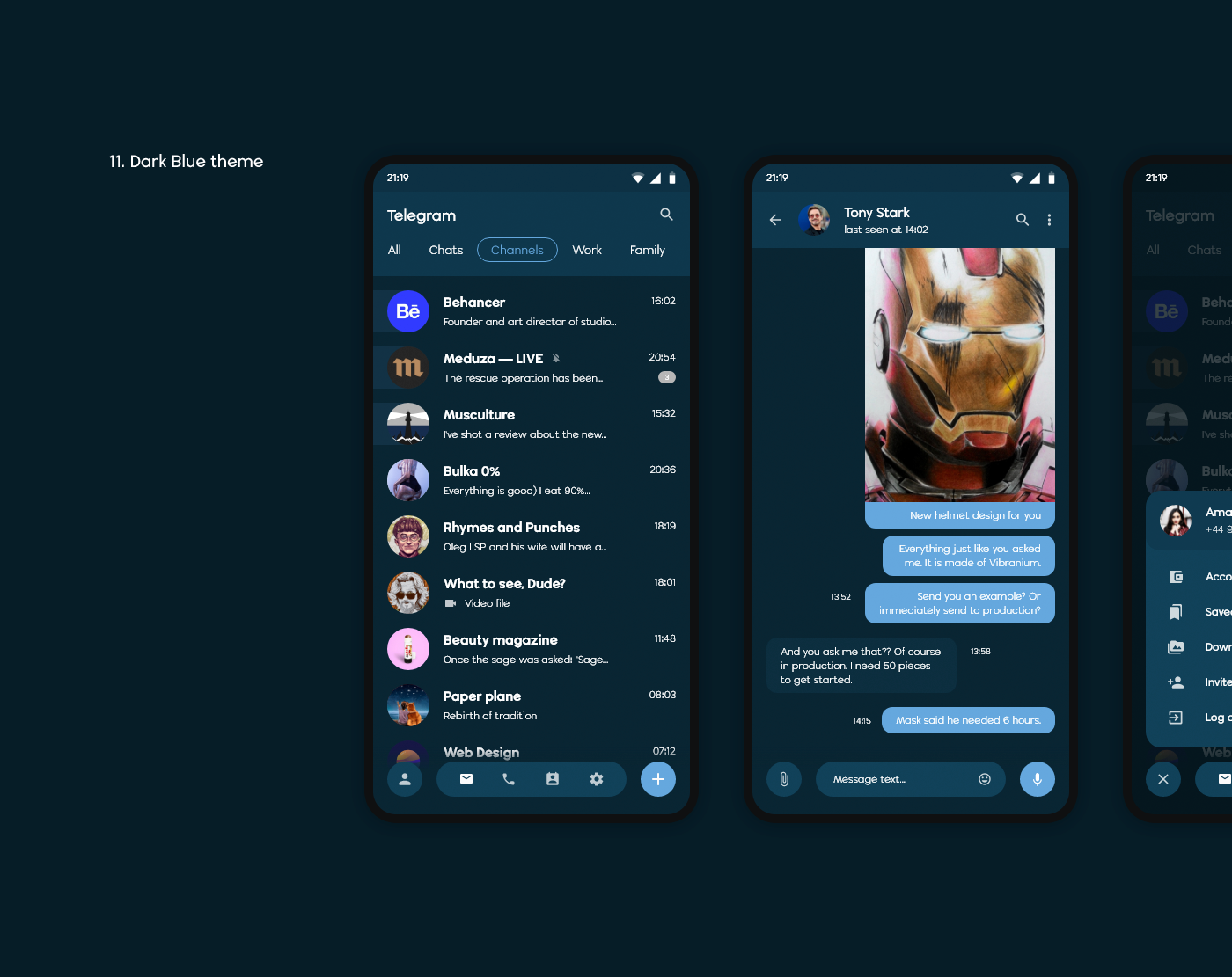 UI ux interaction animation  mobile Interface Telegram