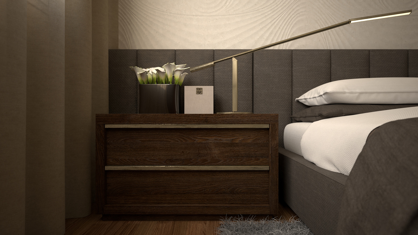 Interior design visualization Render living room 3D zen bedroom