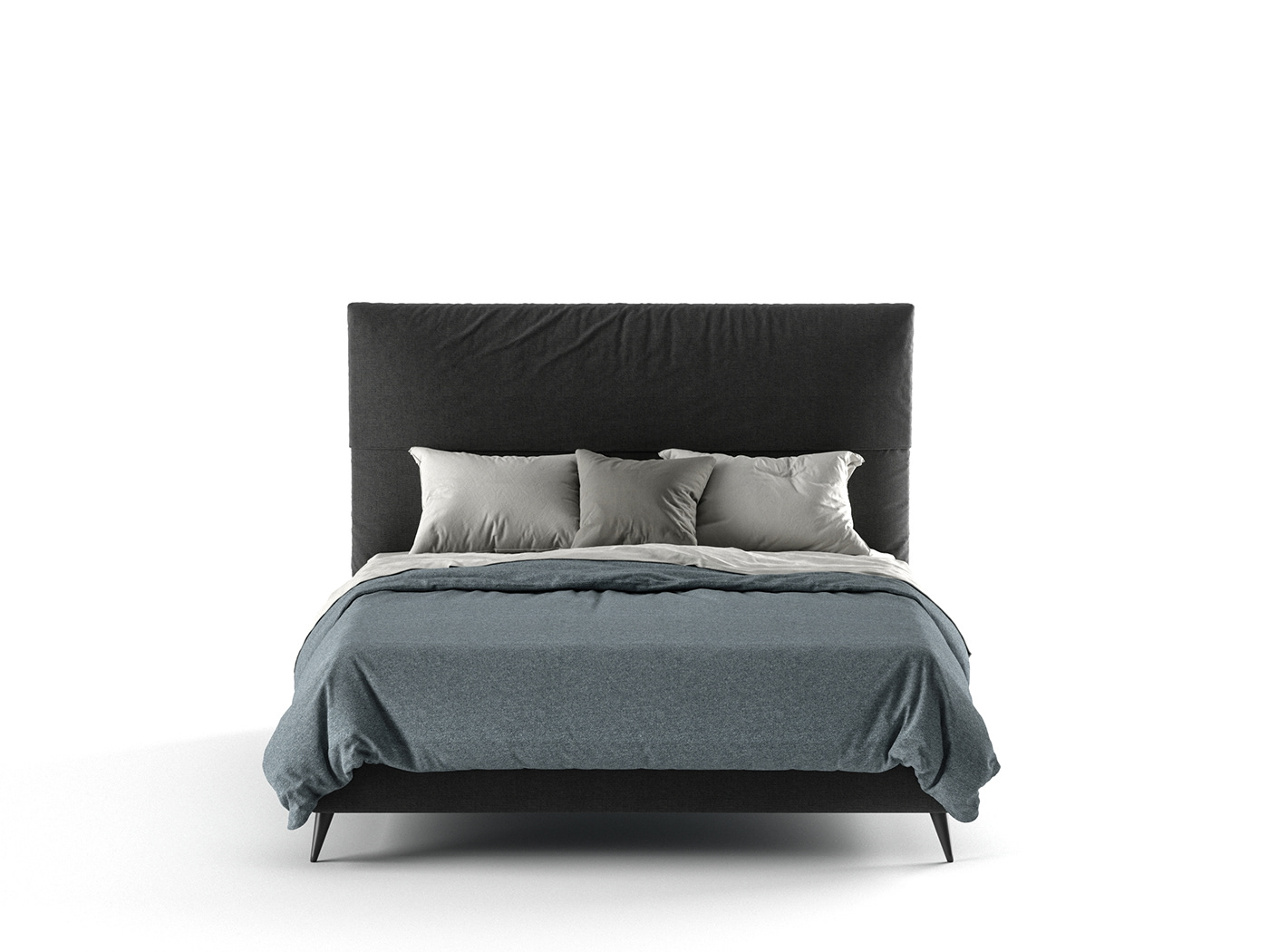 3D model bed bedroom blanket free FStorm pillow sheets vray