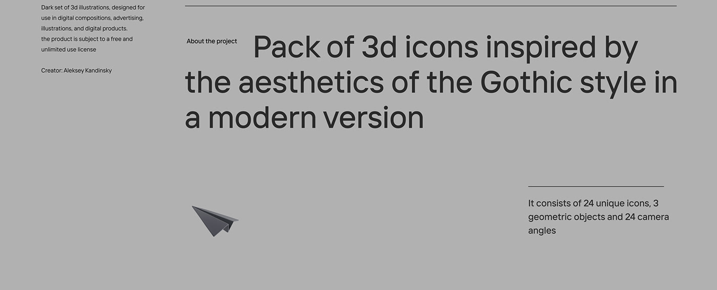 3D 3D Assets icons Pack black ILLUSTRATION  kandinsky panam