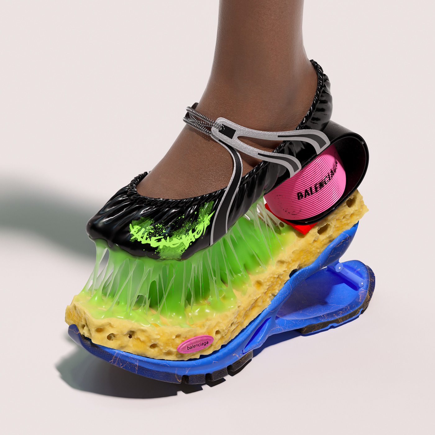 3D adidas art Balenciaga Fashion  shoes