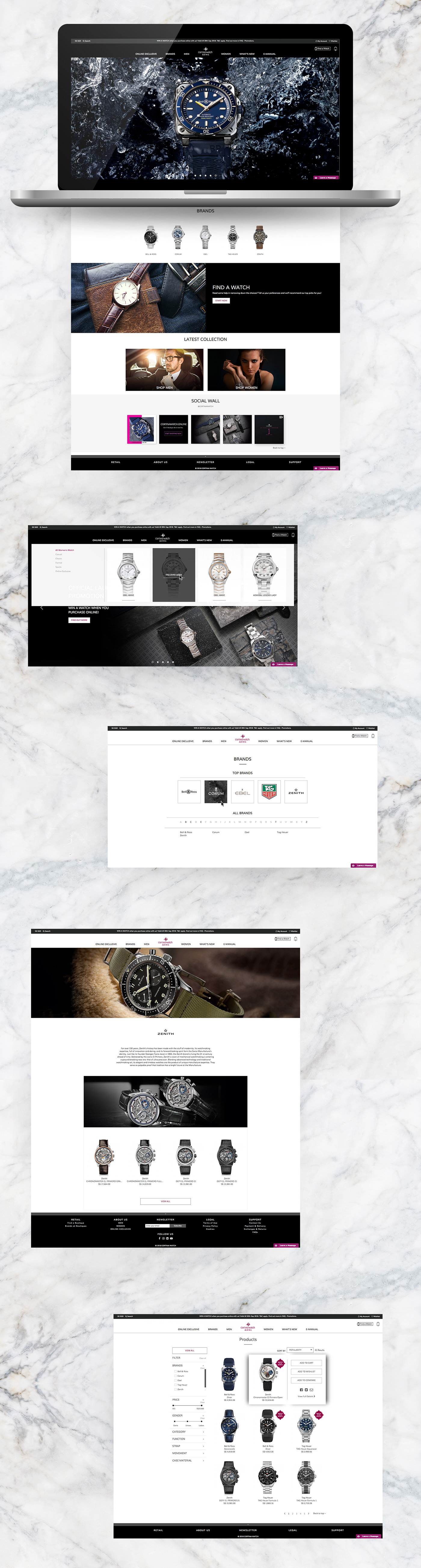 e-commerce Website online store Web Design  luxury watch Fashion 