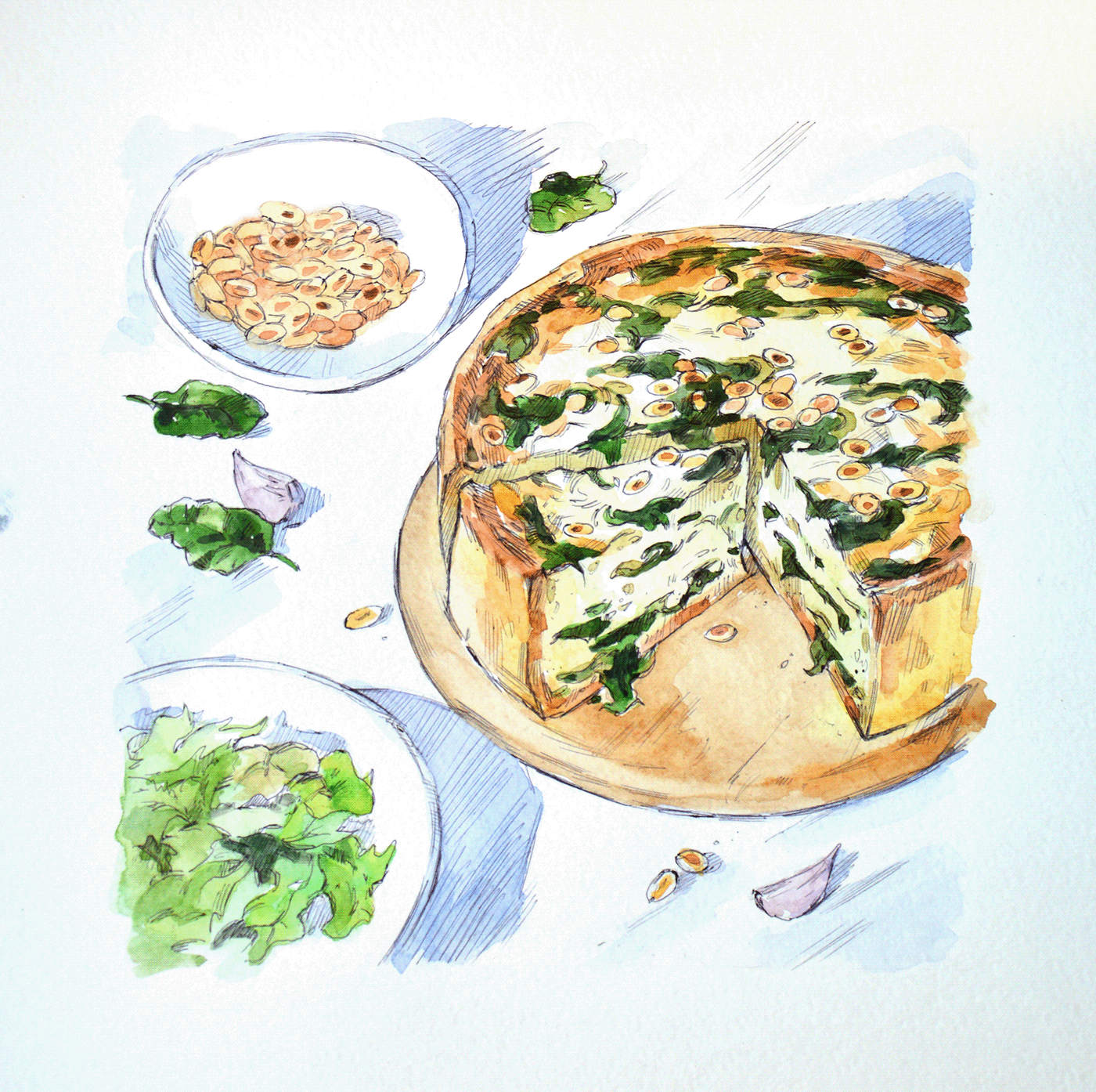 Spinach and Goat cheese quiche