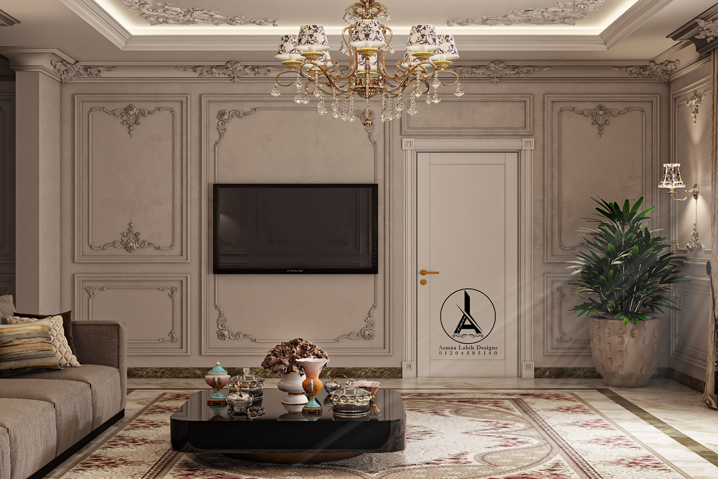 furniture interior design  architecture visualization Render 3ds max vray Classic living room