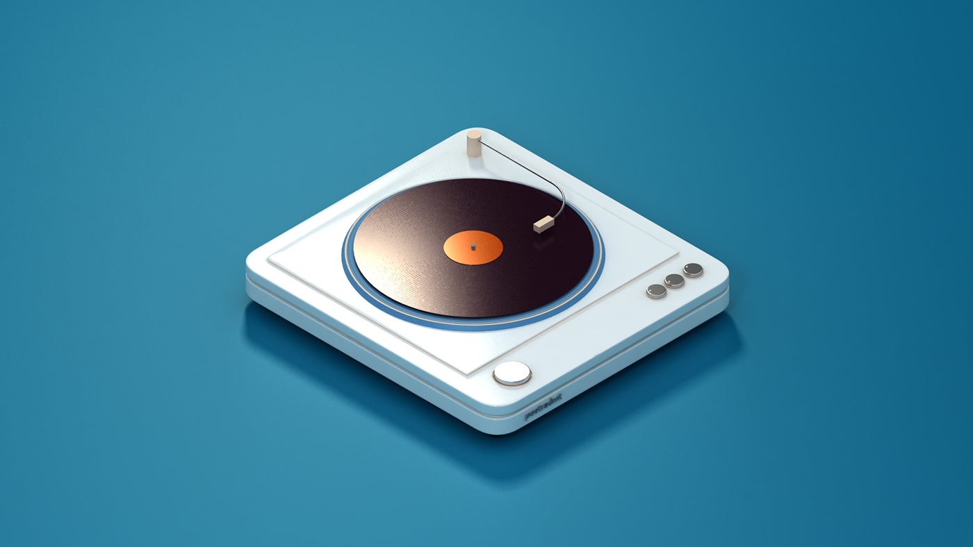 turntable 3D music gramaphone 3dsmax vray concept old Classic