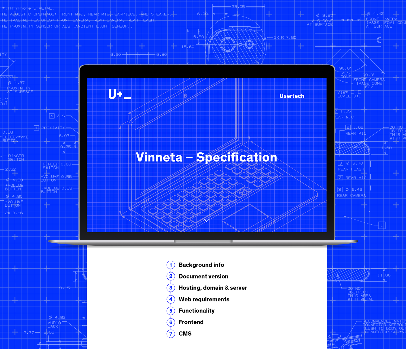 UI graphic design ce lineart technical site Webdesign blue Usertech