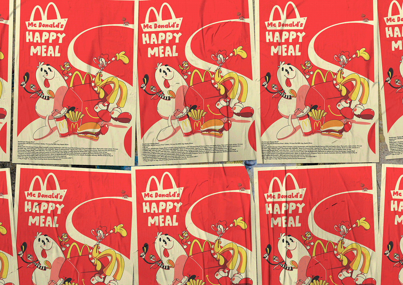 Advertising  cartoon Character design  design gráfico Fast food ILLUSTRATION  mcdonald's McDonalds poster publicidade