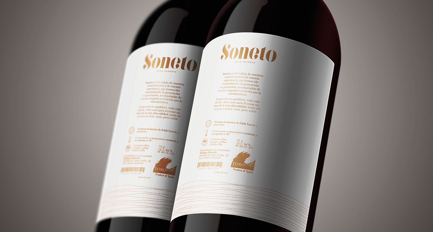 arbocala branding  editorial Label luxury Packaging Soneto vino wine catalog
