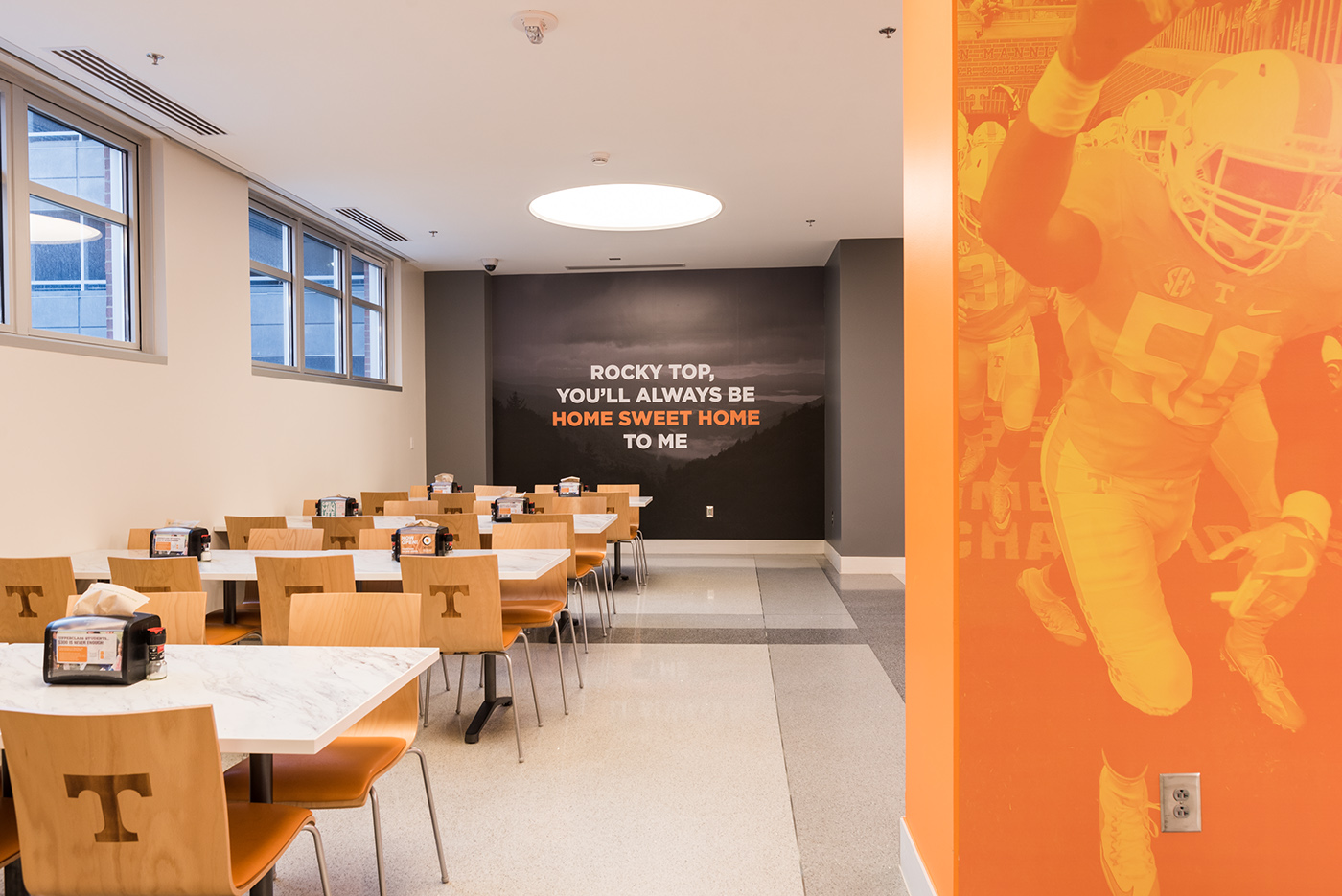 Signage University Tennessee vinyl Wall Graphics dining hall architecture