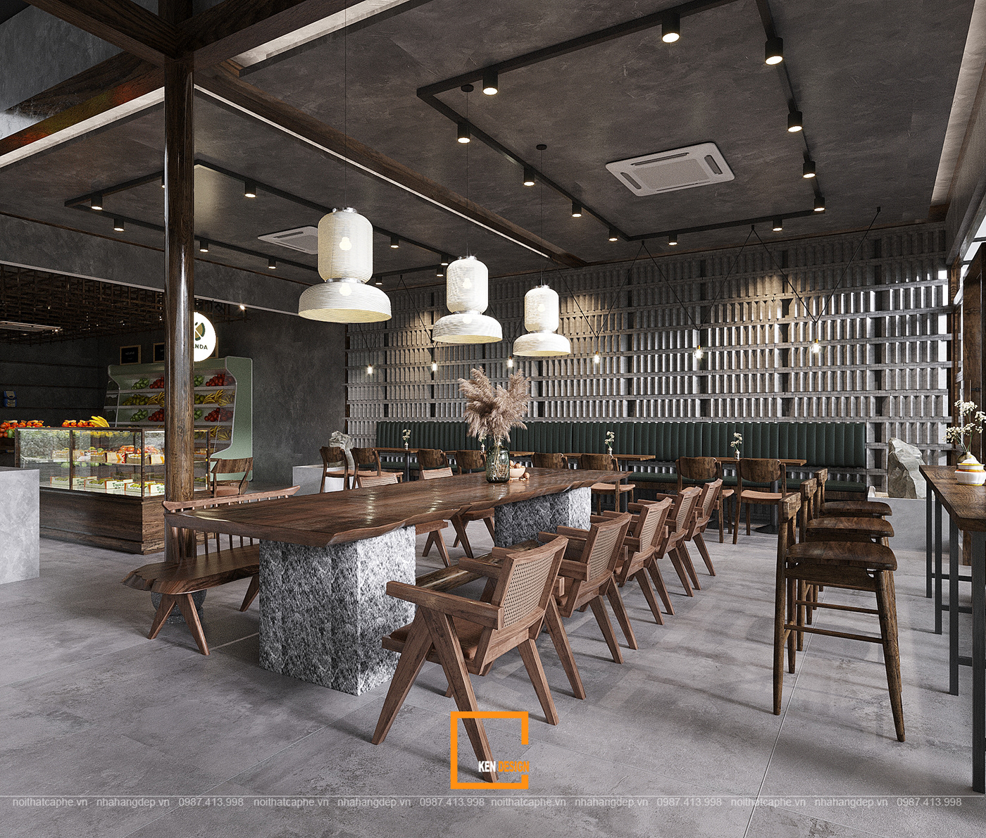 3ds max architecture Coffee concept design house interior design  restaurant wabisabi interior