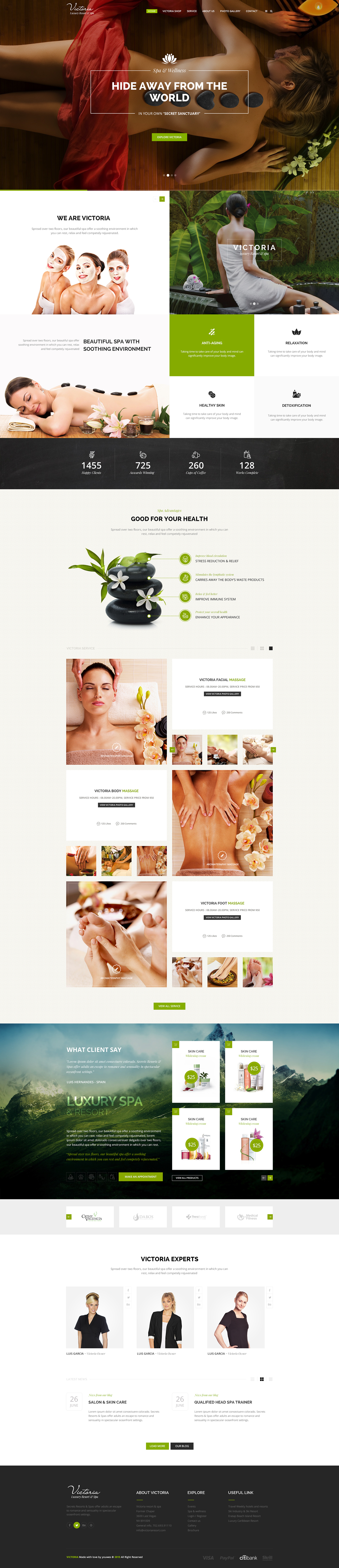 Spa psd template THEMES shop resort online clean
