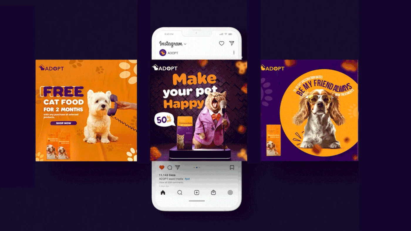 petshop animals Drawing  artwork dogs Digital Art  art digital Advertising  Socialmedia