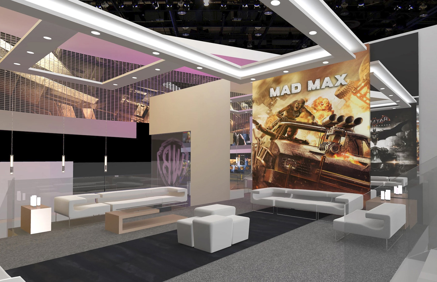 warner brothers WB booth design tradeshow gaming booth Gaming exhibition stand
