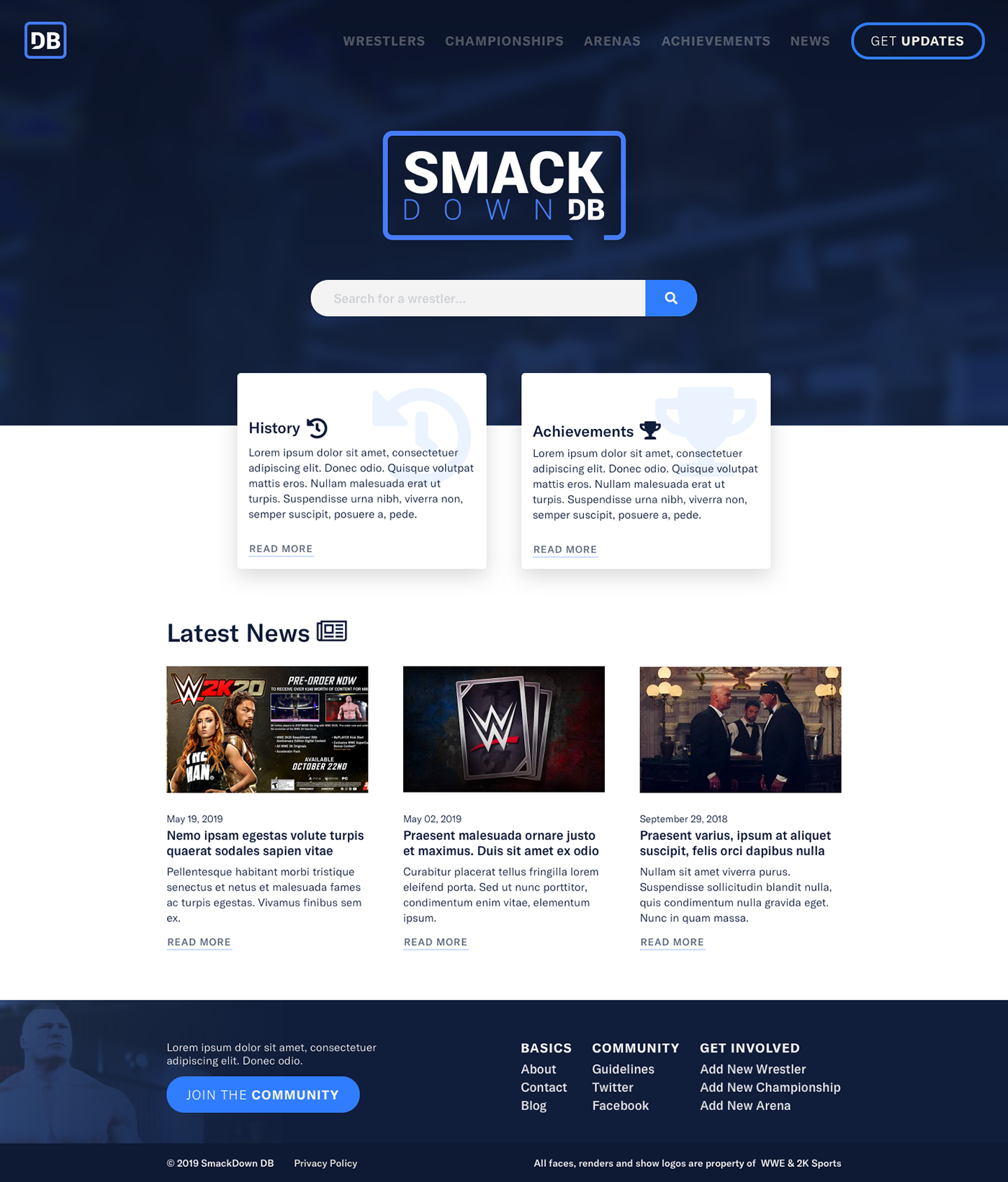 WWE Wrestling WWE 2K Website Smackdown database FUTHEAD