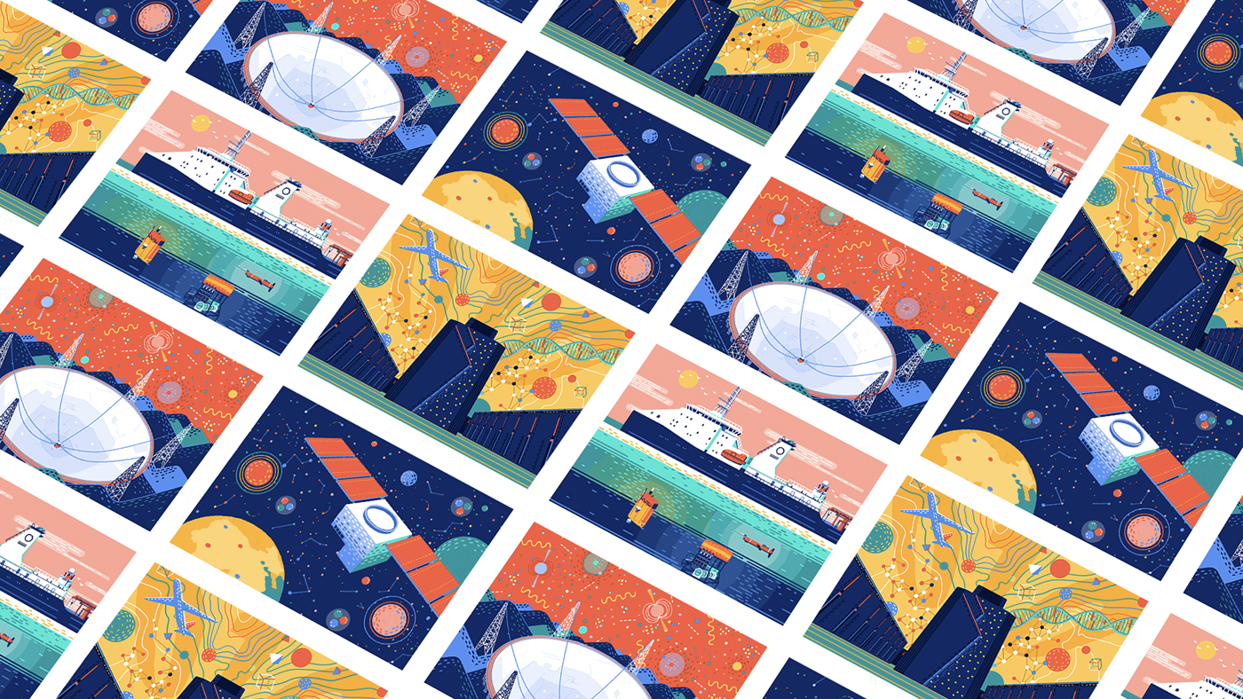 stamps Technology china science Space  universe maritime Telescope