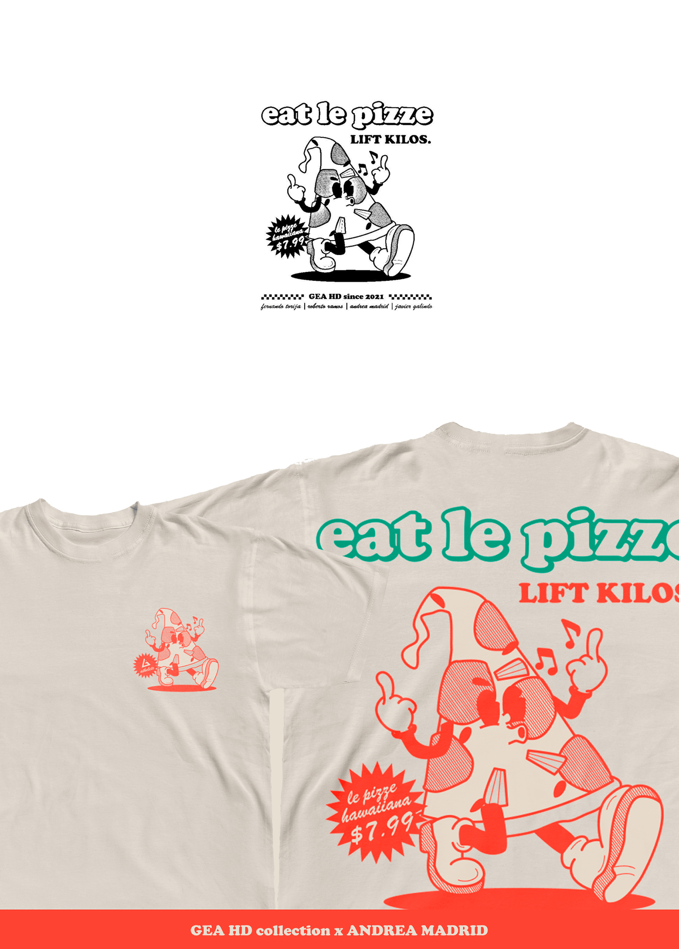 ILLUSTRATION  tshirt Crossfit cartoon Pizza
