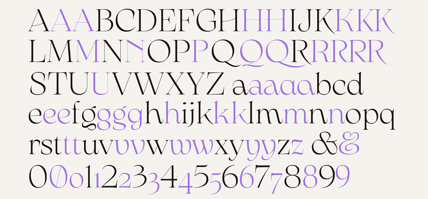 cool elegant serif type typography   branding  editorial font Typeface Typefamily