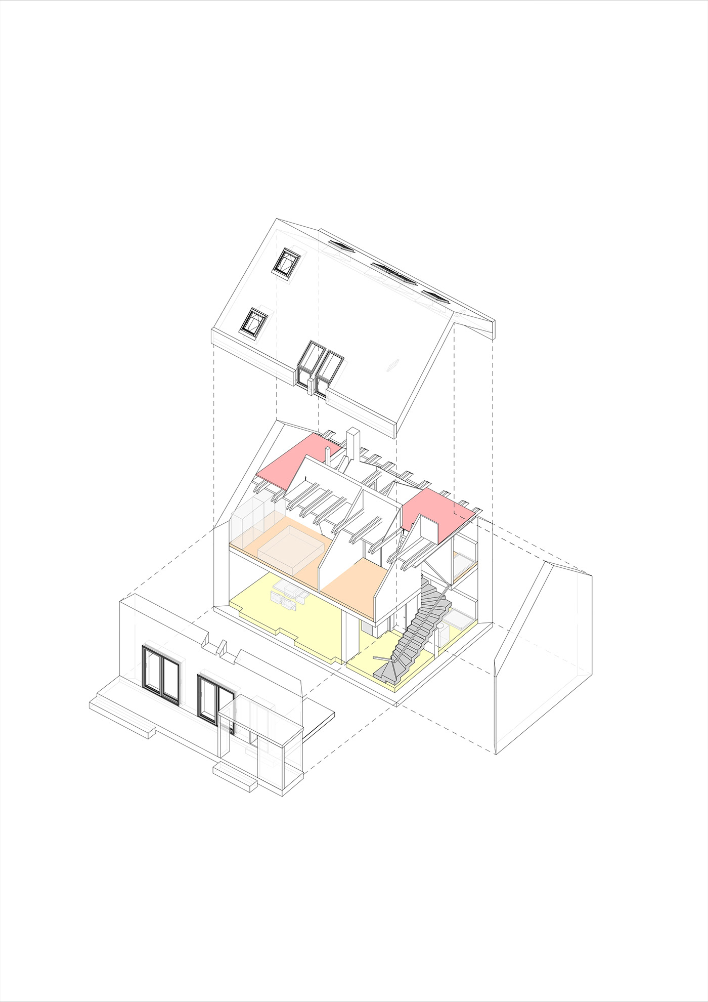village house revit exterior attic space twinmotion architecture Layout Design Layout axonometry gap house