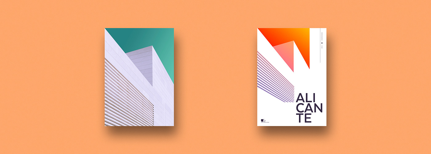 Urban geometry city architecture buildings colors shapes posters