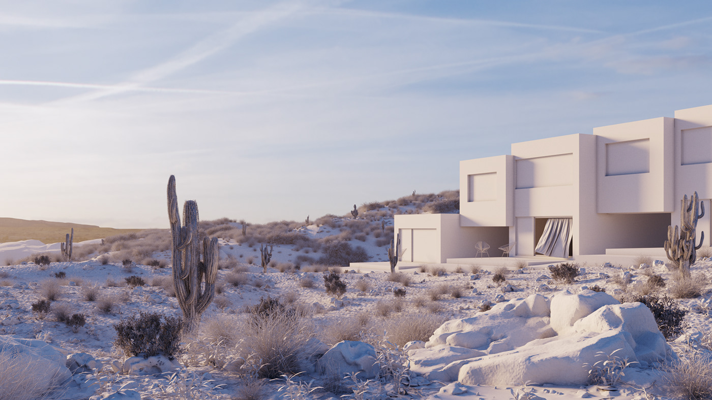 architecture design exterior Render desert coyote Sunrise