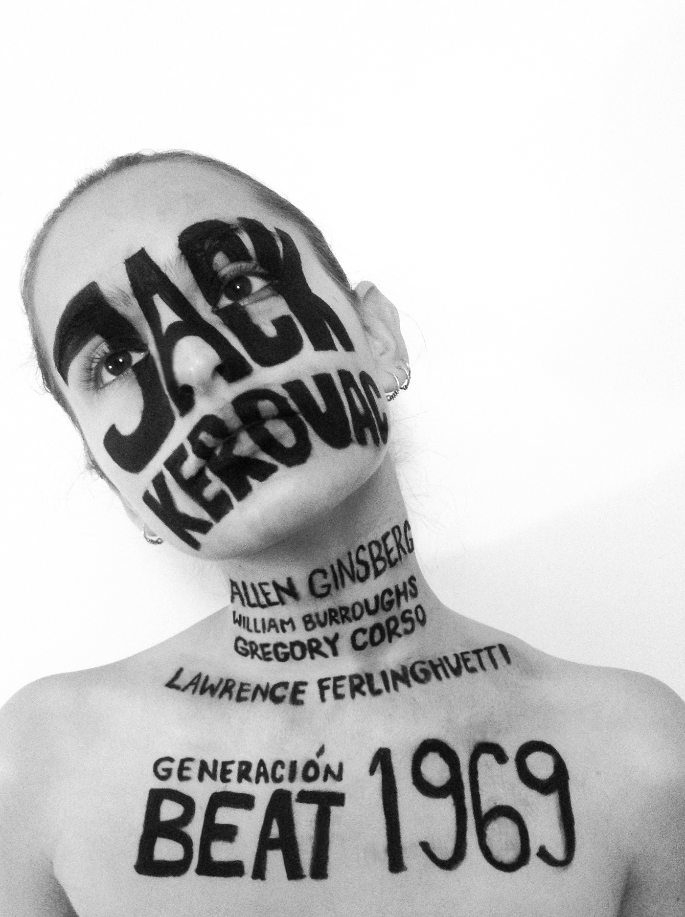Jack Kerouac Generación Beat Fotografia Time Lapse body paint editorial Black&white poesia