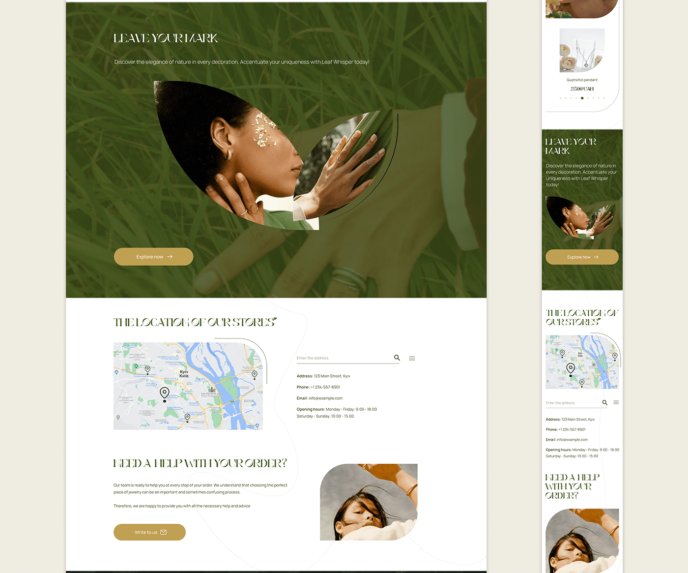 Web Design  user experience UI/UX Figma landing page user interface figma design jewelry Website design