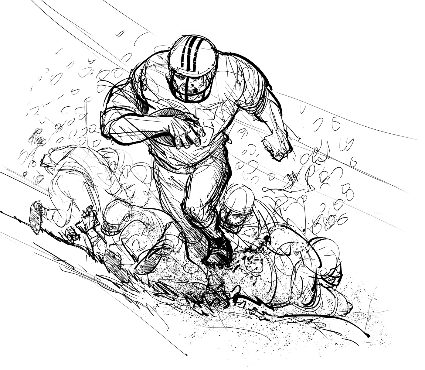 black and white caricature   college sports football ink ohio ohio state sports sketching
