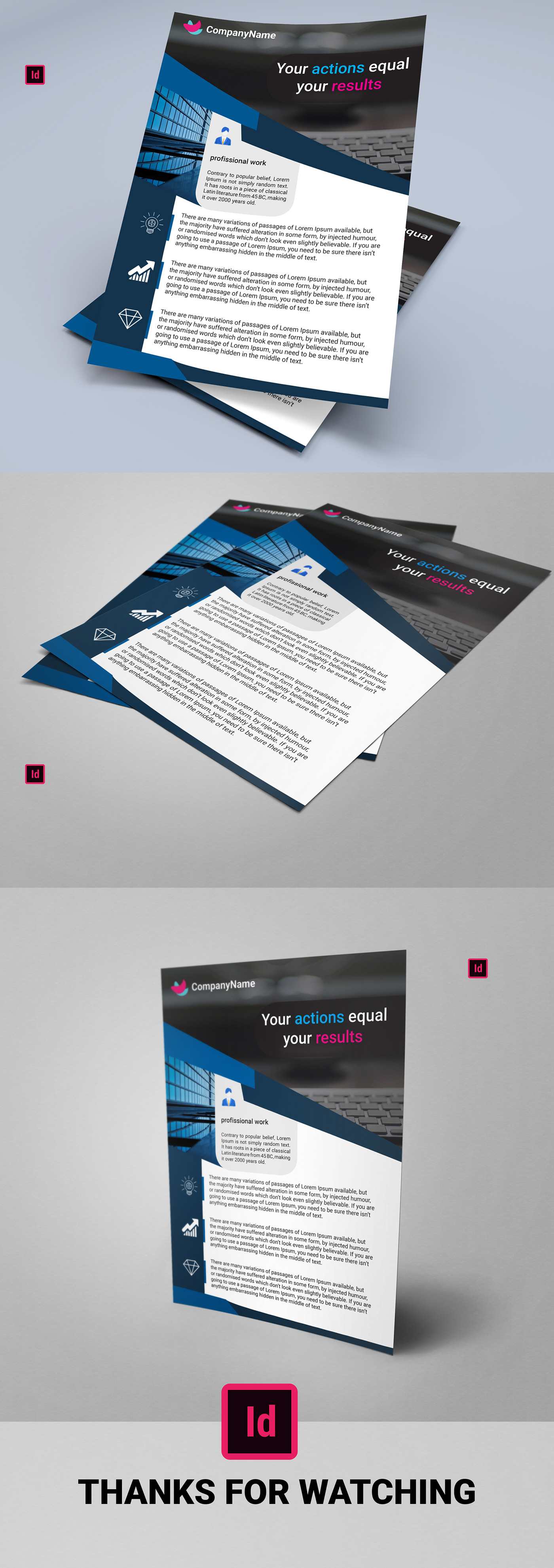 InDesign business flyer 300dpi a4 print ready
