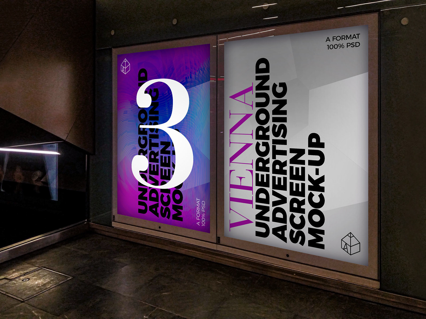 ad advertisement metro mock-up Mockup poster screen STATION underground vienna