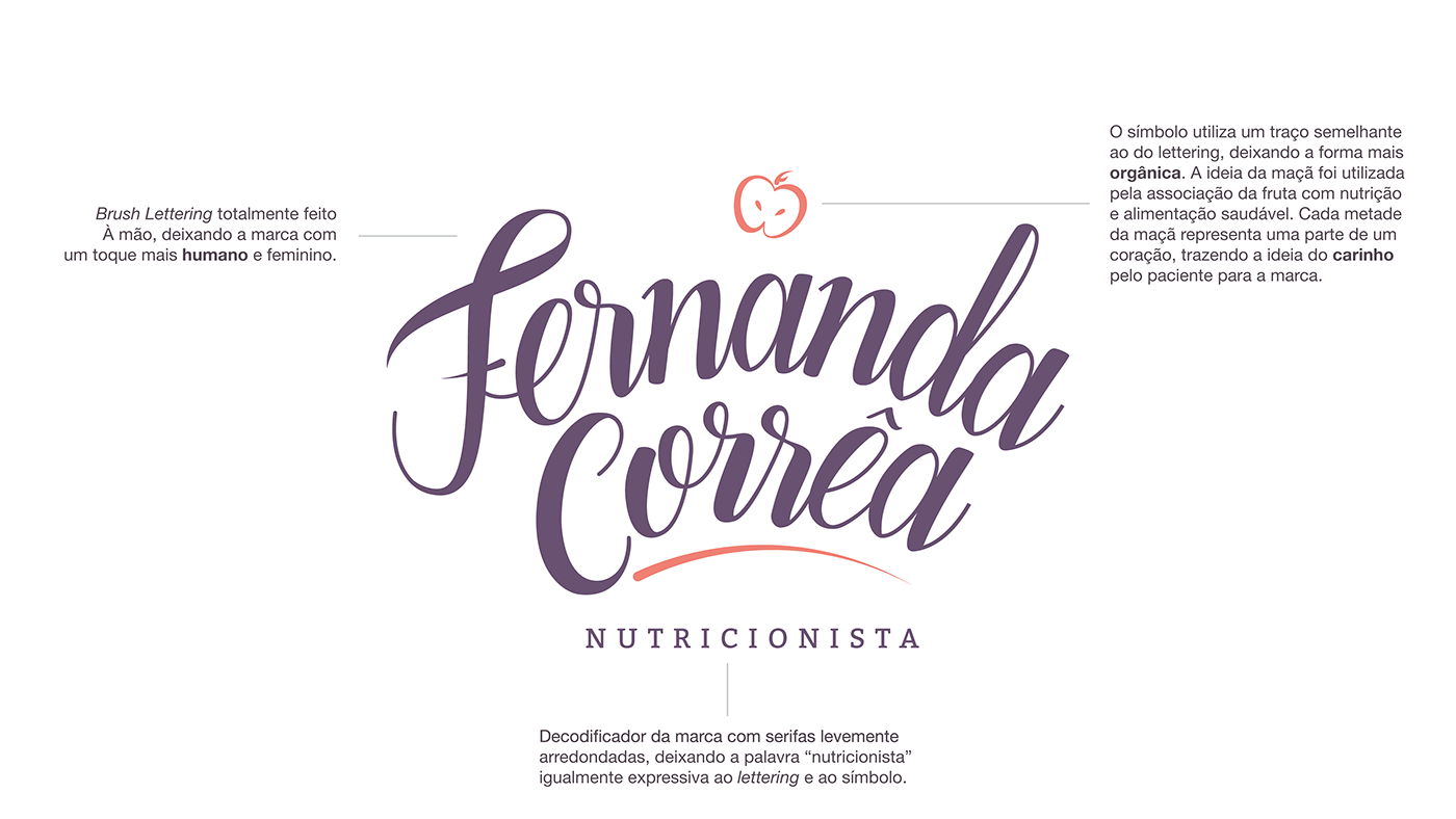 branding  lettering Nutrição nutricionista