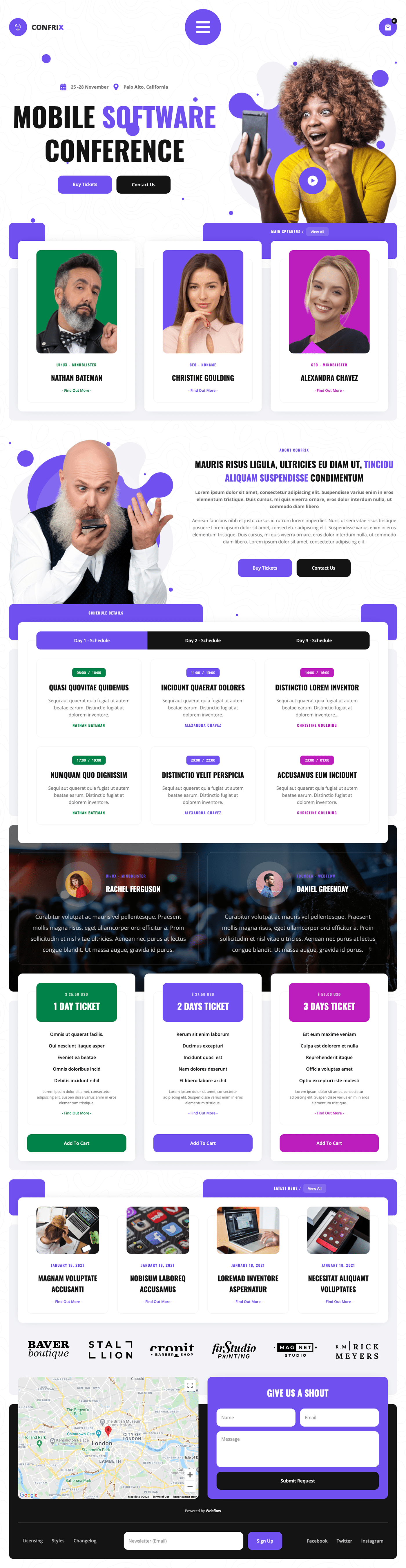 conference Event landing page template Webflow Website