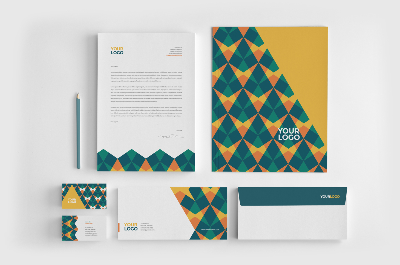 Stationery business card colorful pattern template