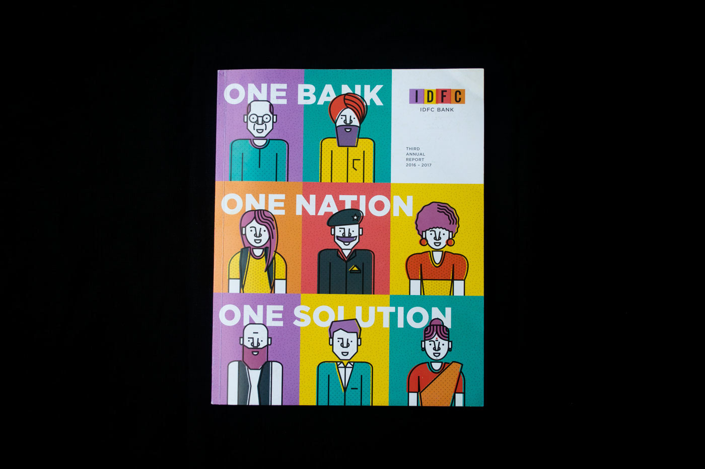 annual report Bank IDFC corporate ILLUSTRATION  digital infrastructure people cover finance