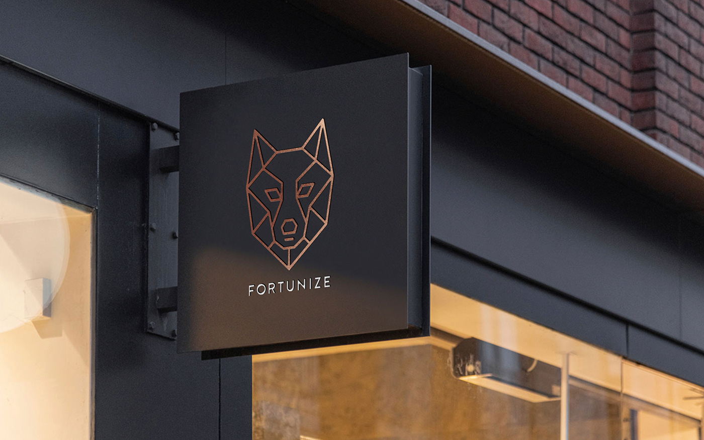 agency branding  fortune fortunize giblartar head logo recruitment Technology wolf